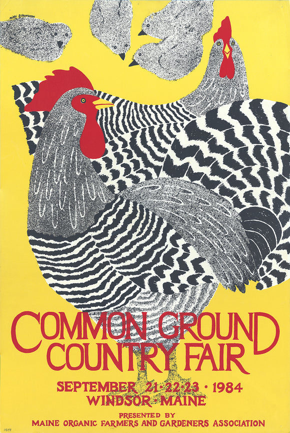 1984 Poster - Barred Rock Chickens