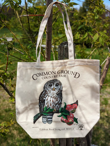 2024 Owl with Apples - Grocery Tote