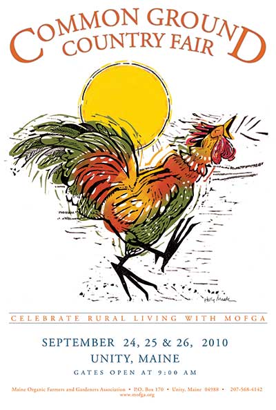 MOFGA's 2010 Common Ground Country Fair Poster - Early Riser Rooster